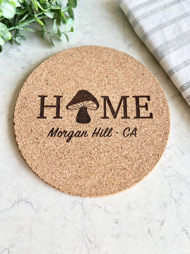 Morgan Hill Mushroom Home Cork Trivet